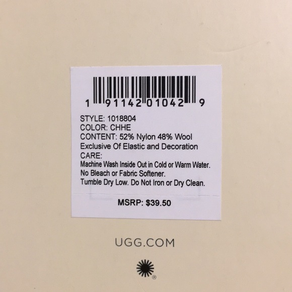 Ugg Women’s Rainboot Pom Pom short sock - Picture 7 of 8